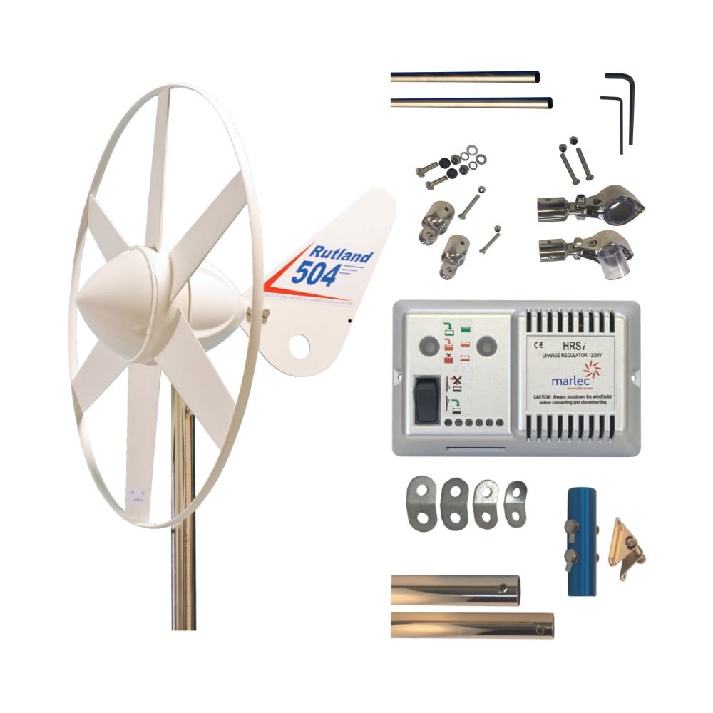 Wind TurbineRutland 504 Windcharger Solo Expert Kit 12V Marine Wind Turbine - hubPOWER