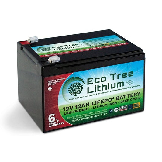 BatteryEco Tree Lithium 12V 12Ah LiFePO4 Leisure Battery EL12.8-12 - hubPOWER