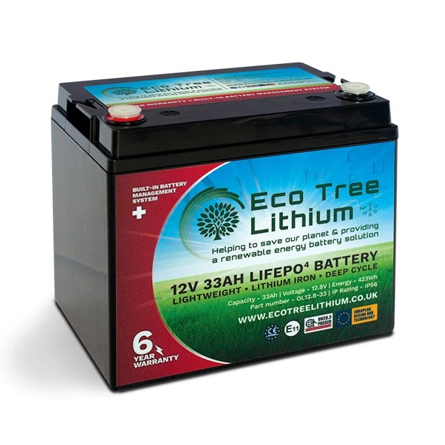 BatteryEco Tree Lithium 12V 33Ah LiFePO4 Energy Storage Battery EL12.8-33 - hubPOWER