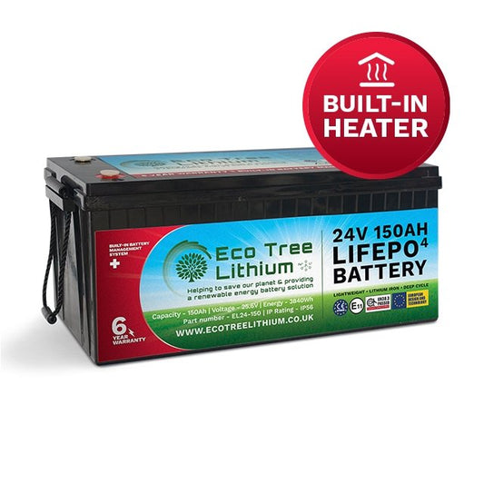 BatteryEco Tree Lithium 24V 150Ah LiFePO4 Leisure Battery Built-In Heater EL24-150H - hubPOWER